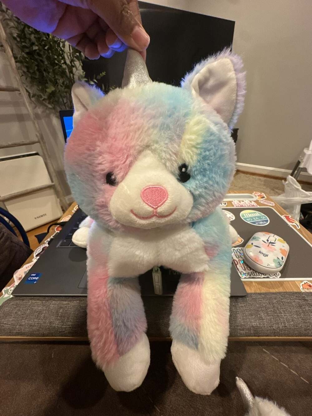 Snug A Babies Rainbow Kitty Cat Unicorn Plush Animal Zip